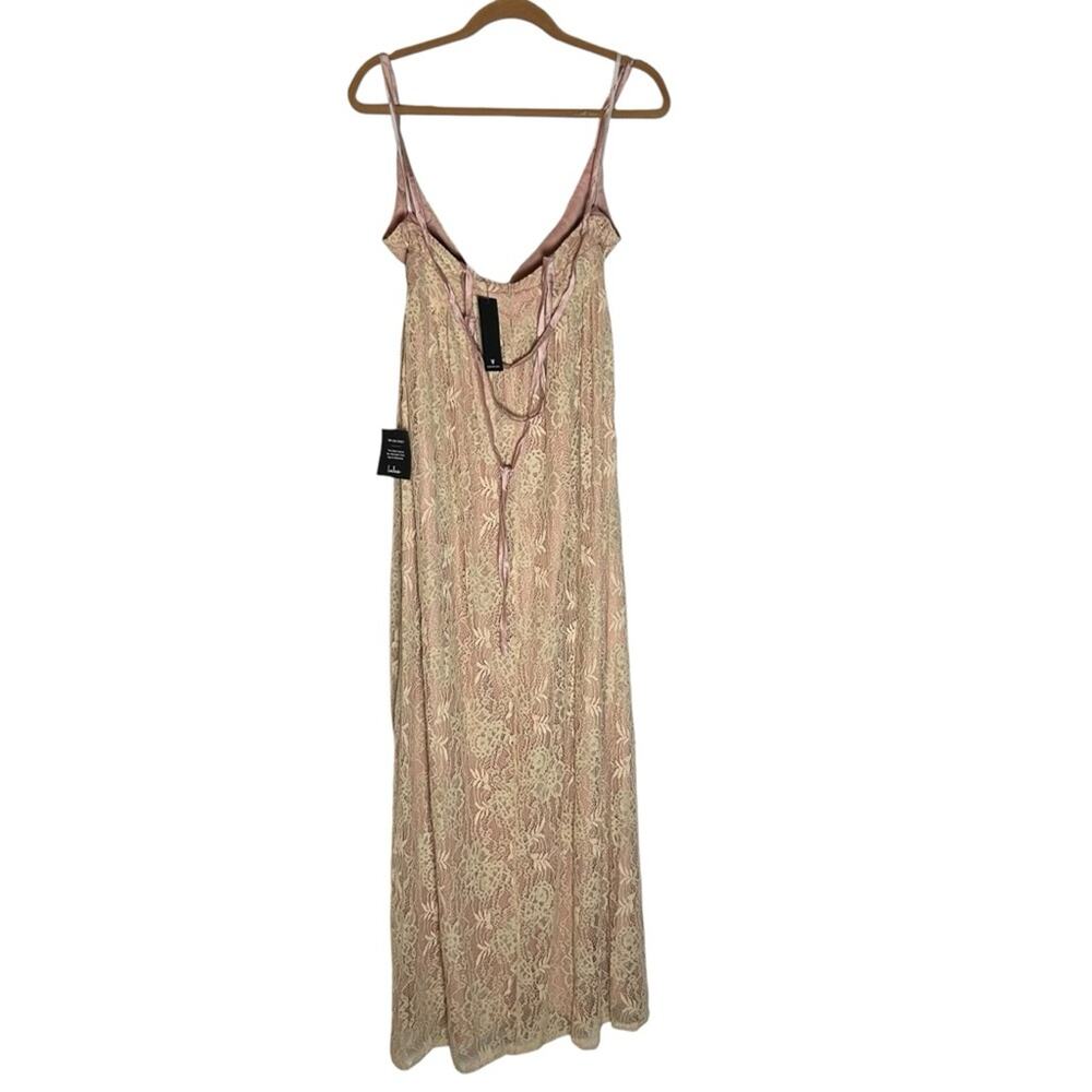 NWT Lulus Stolen Moments Dusty Pink Lace-Up Lace Maxi Dress Size Small